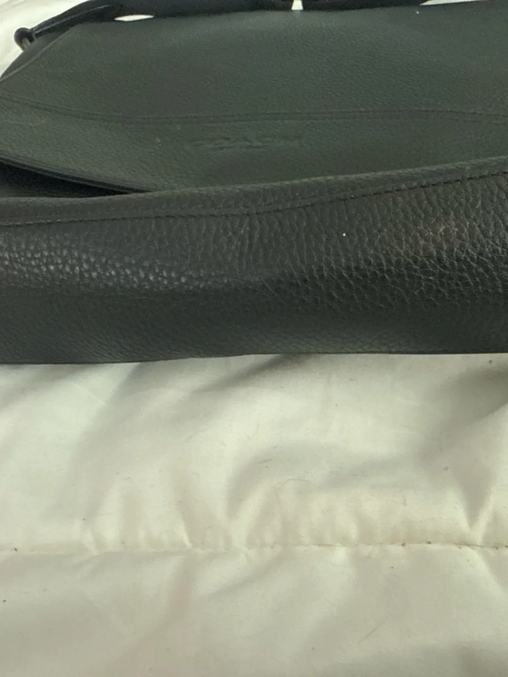 Coach Black Pebbled Leather Messenger Bag